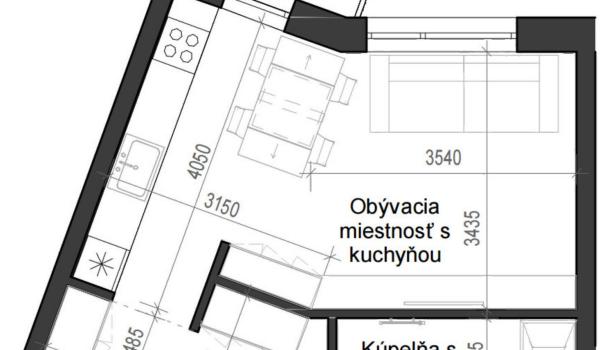 1 izbový byt B14 - 5B