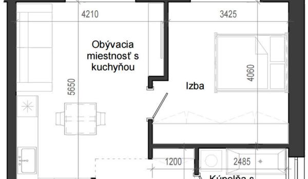 2 izbový byt B14 - 4F