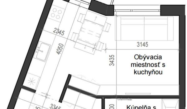 1 izbový byt B14 - 4C