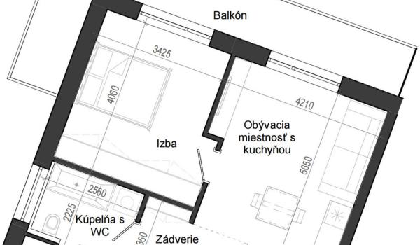 2 izbový byt B14 - 4B