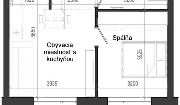 2 izbový byt B14 - 3H