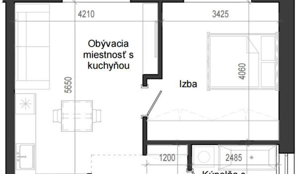 2 izbový byt B14 - 3F