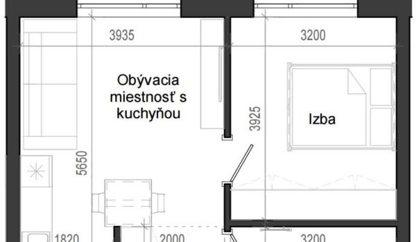 2 izbový byt B14 - 3E