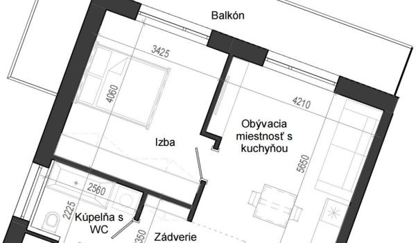 2 izbový byt B14 - 3B