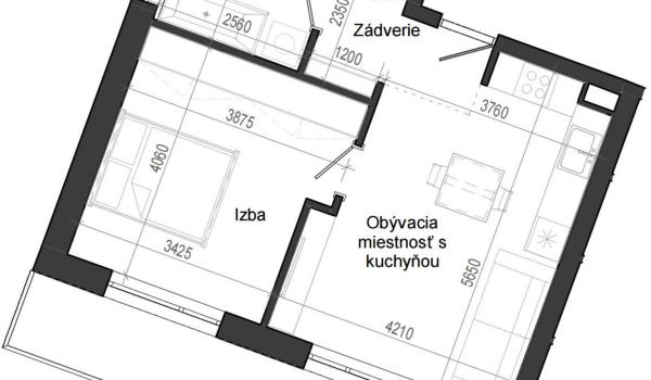 2 izbový byt B14 - 3A