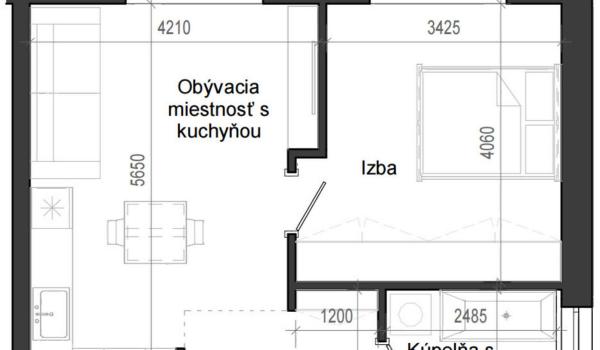 2 izbový byt B14 - 2F