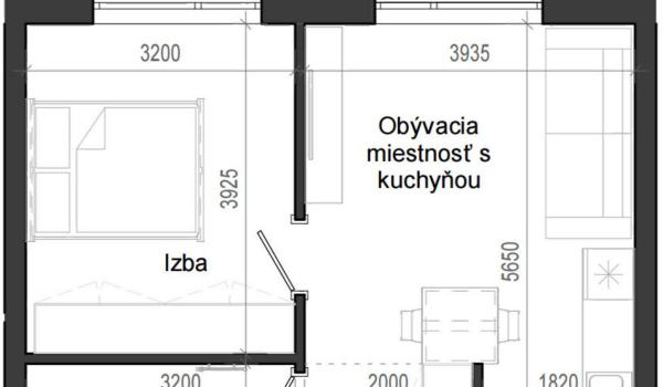 2 izbový byt B14 - 2D