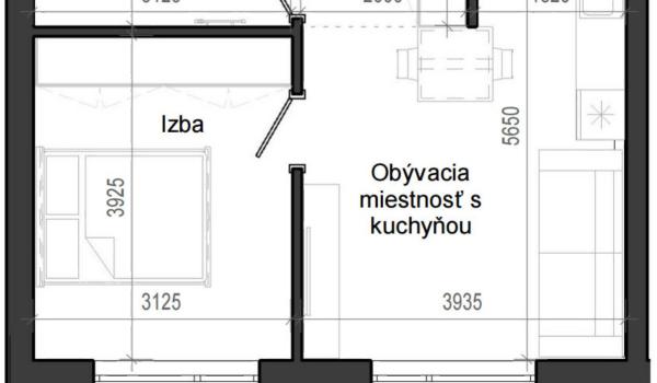 2 izbový byt B14 - 1I