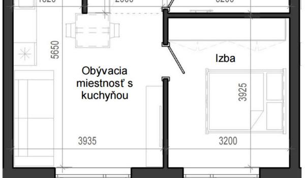 2 izbový byt B14 - 1H