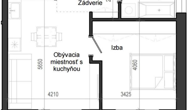 2 izbový byt B14 - 1G