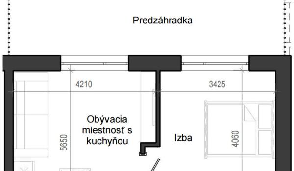 0 izbový byt B14 - 1F-OP