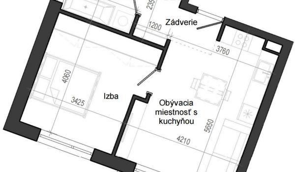 2 izbový byt B14 - 1A