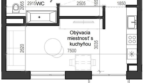 1 izbový byt B13 - 8H