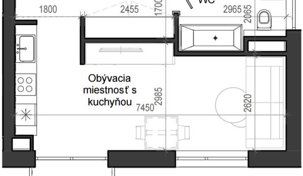 1 izbový byt B13 - 8G