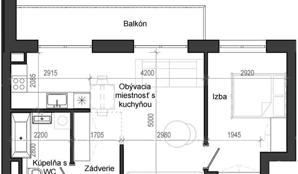 2 izbový byt B13 - 8D