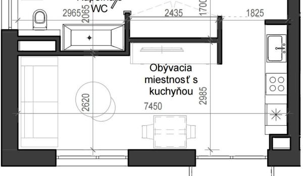 1 izbový byt B13 - 8B