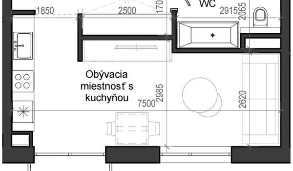 1 izbový byt B13 - 8A
