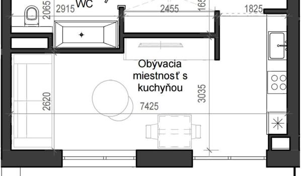 1 izbový byt B13 - 7H