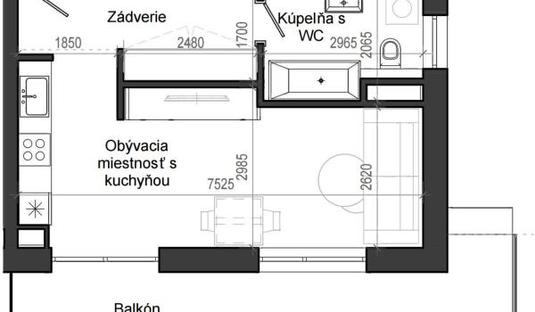 1 izbový byt B13 - 7G