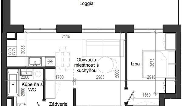 2 izbový byt B13 - 7D