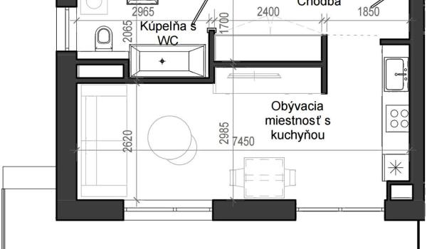 1 izbový byt B13 - 7B