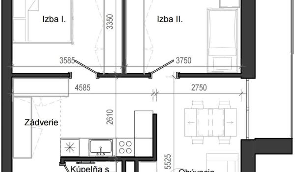 3 izbový byt B13 - 6F