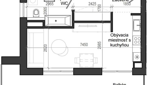 1 izbový byt B13 - 6B