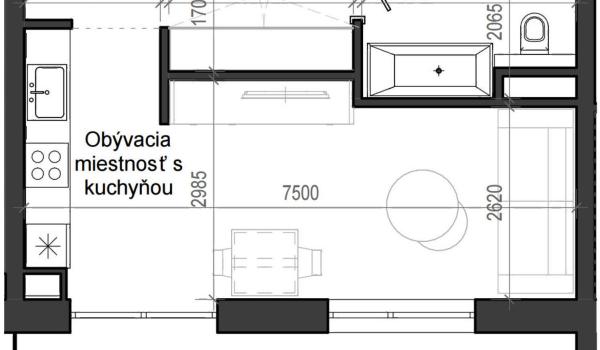 1 izbový byt B13 - 6A