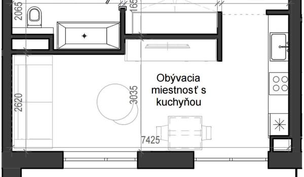 1 izbový byt B13 - 5H