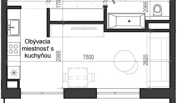 1 izbový byt B13 - 5A