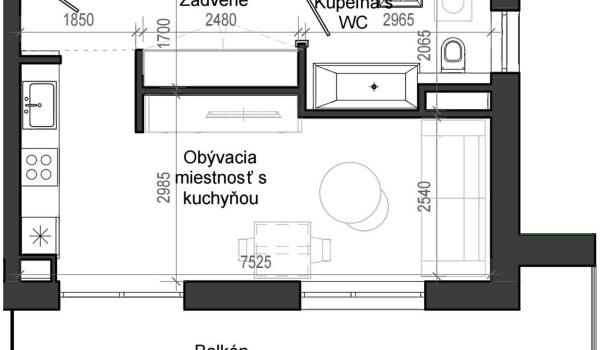 1 izbový byt B13 - 4G