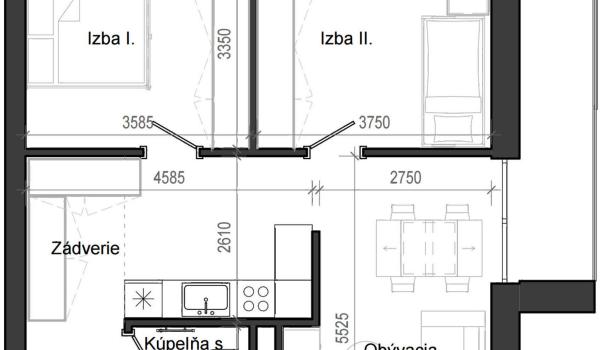 3 izbový byt B13 - 4F