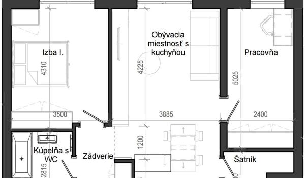 3 izbový byt B13 - 4D