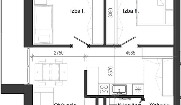 3 izbový byt B13 - 4C