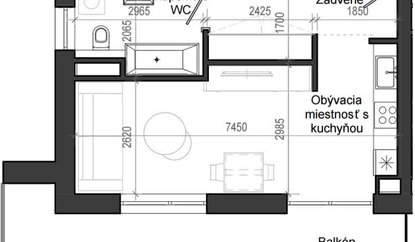 1 izbový byt B13 - 4B