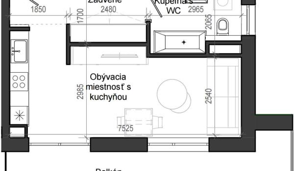 1 izbový byt B13 - 3G