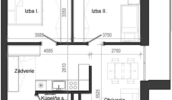 3 izbový byt B13 - 3F