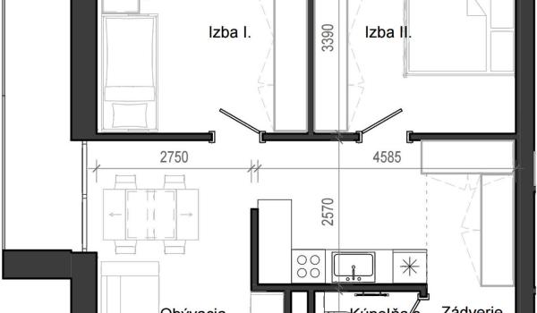 3 izbový byt B13 - 3C