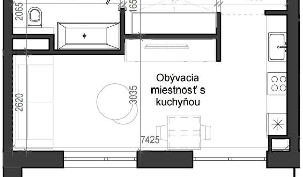 1 izbový byt B13 - 2H