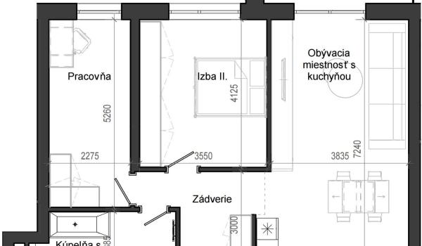 3 izbový byt B13 - 2E