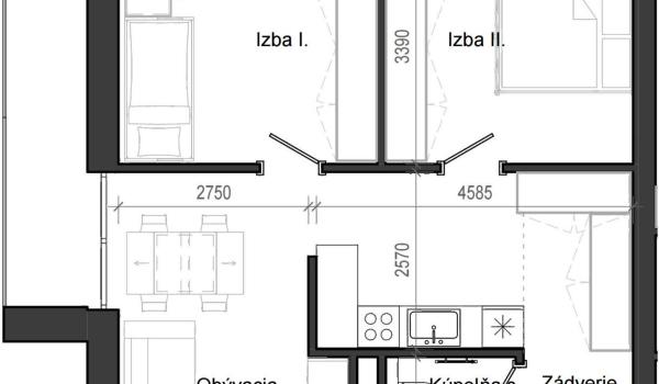 3 izbový byt B13 - 2C