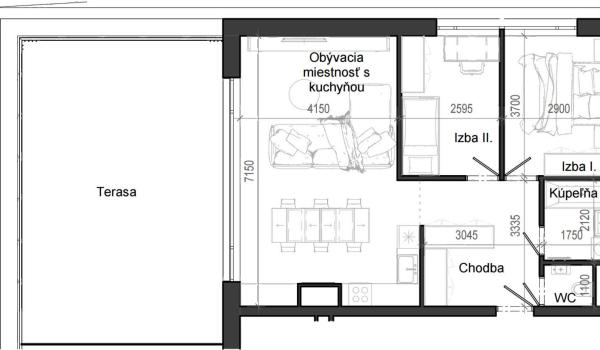 3 izbový byt B12 - 5B
