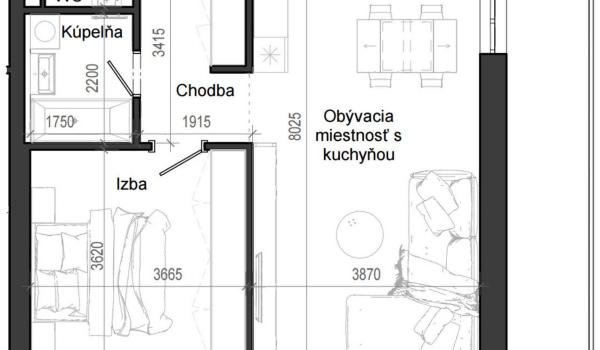 2 izbový byt B12 - 4H