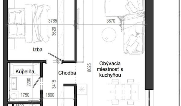 2 izbový byt B12 - 4G