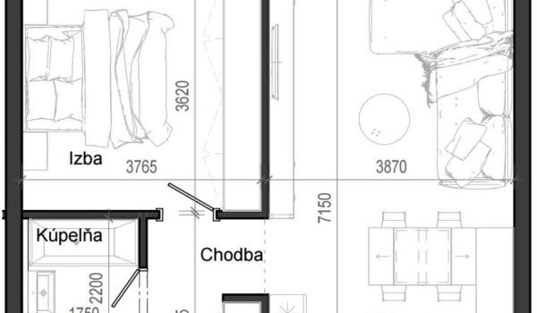 2 izbový byt B12 - 4E