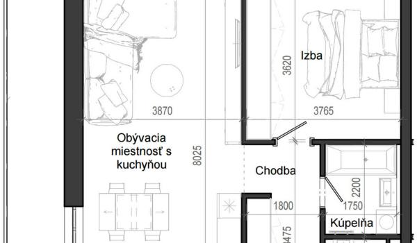 2 izbový byt B12 - 4D