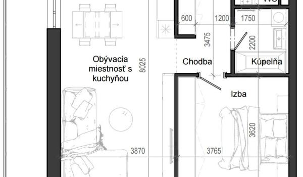 2 izbový byt B12 - 4C