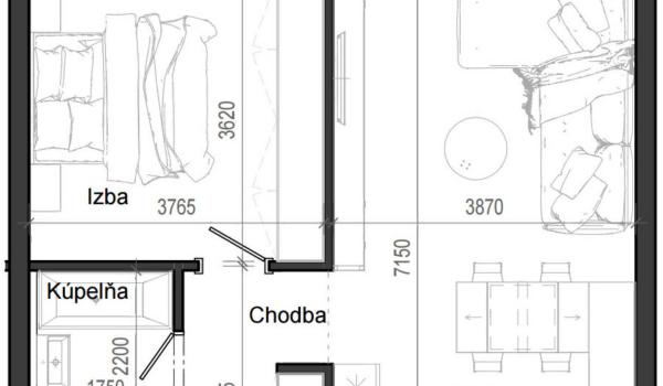 2 izbový byt B12 - 3E