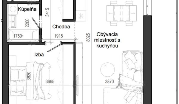 2 izbový byt B12 - 2H