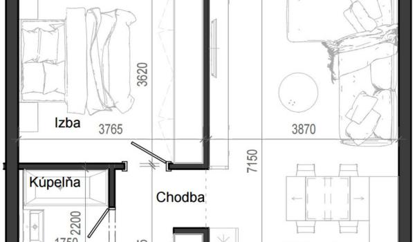 2 izbový byt B12 - 2E